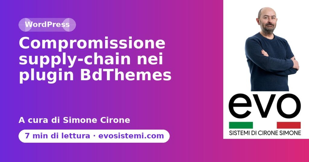 Compromissione supply‑chain nei plugin BdThemes