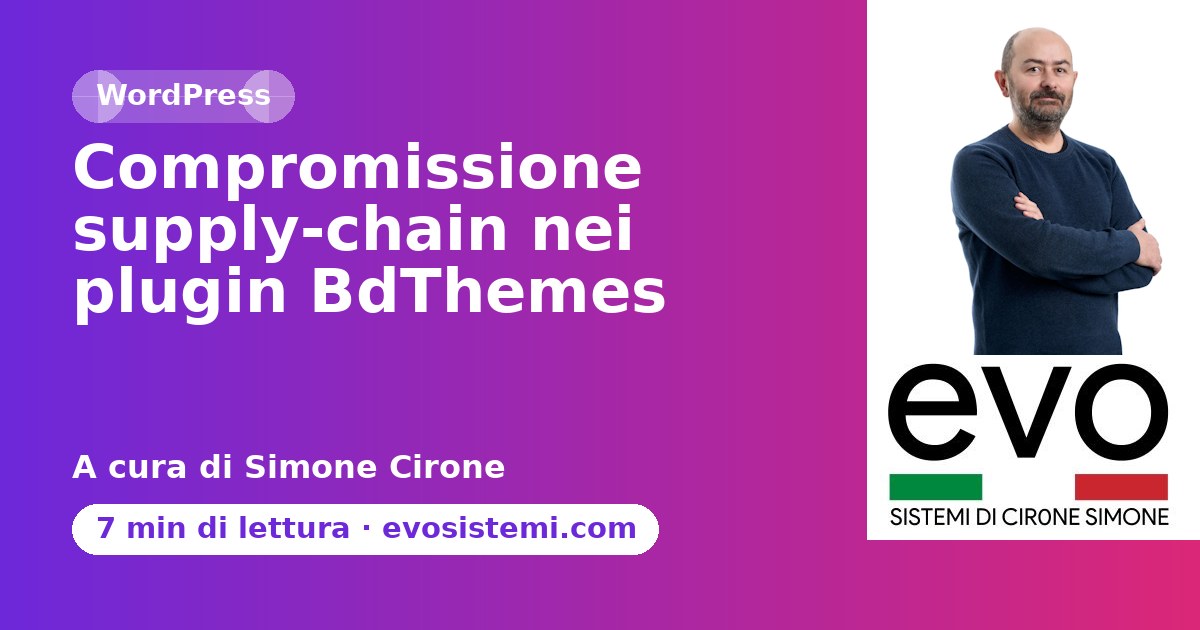 Compromissione supply‑chain nei plugin BdThemes