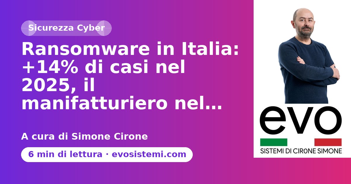 Ransomware in Italia: +14% di casi nel 2025, il manifatturiero nel…