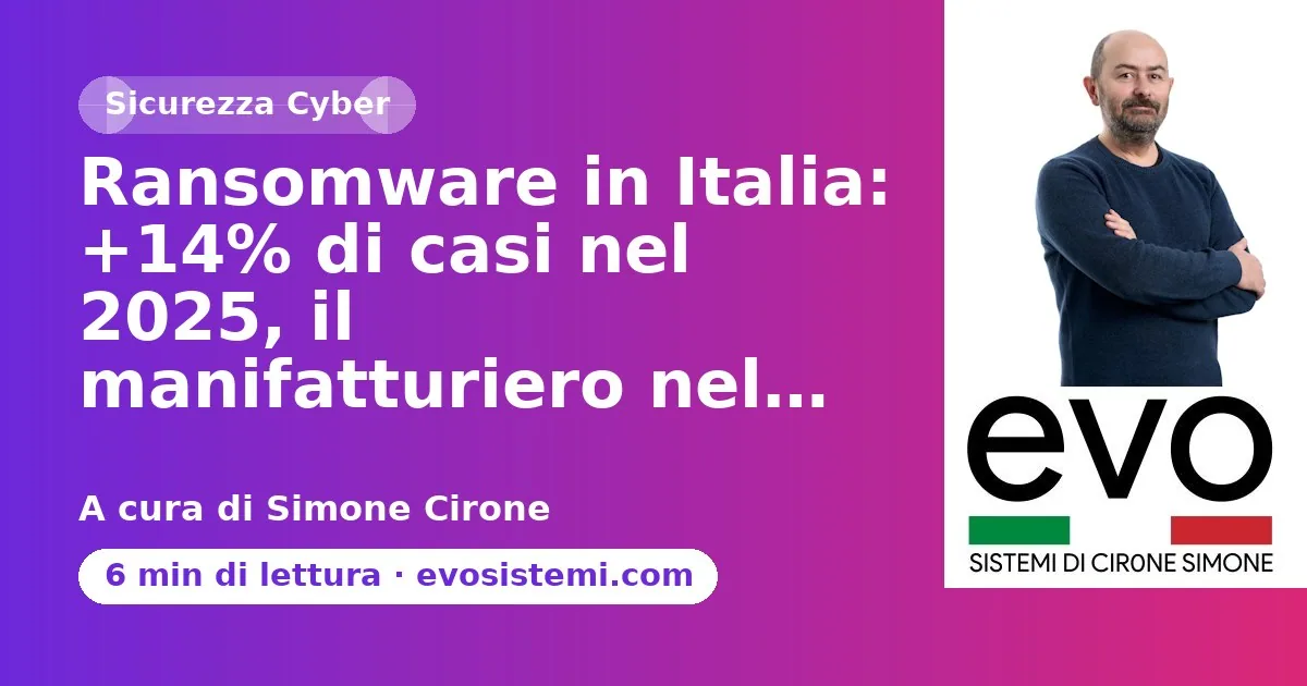 Ransomware in Italia: +14% di casi nel 2025, il manifatturiero nel…