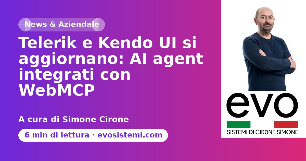 Telerik e Kendo UI si aggiornano: AI agent integrati con WebMCP